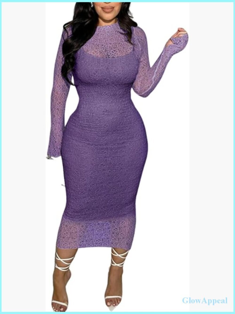 lace see through bodycon dress Dresses | Womens 2 Piece Set Midi Cocktail Party SCHL000166_P_XXL
